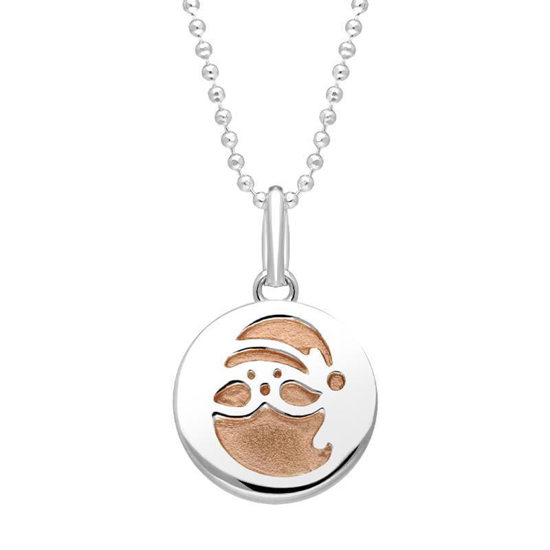 Rose Gold Plated Sterling Silver Santa Stencil Necklace - Option1 Value Rose Gold