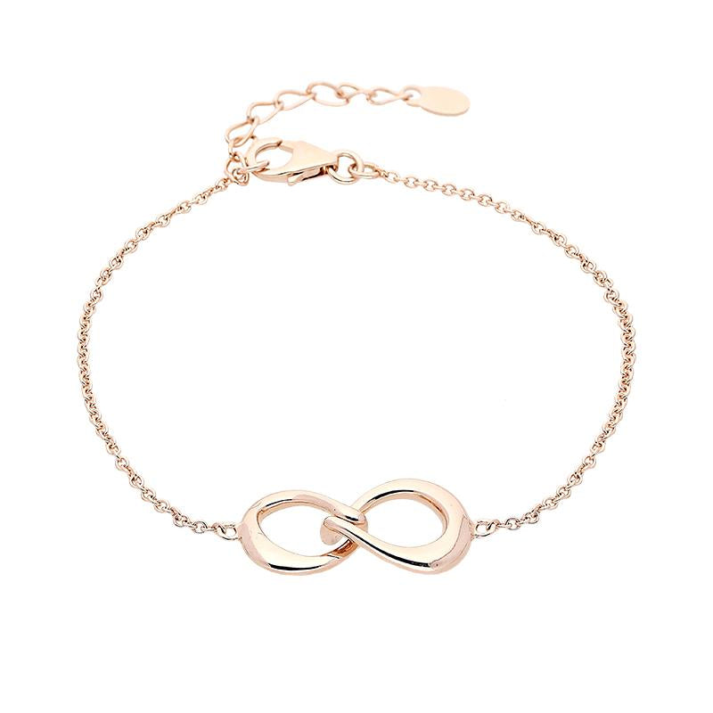 Rose Gold Plated Sterling Silver Infinity Link Bracelet - Option1 Value Silver