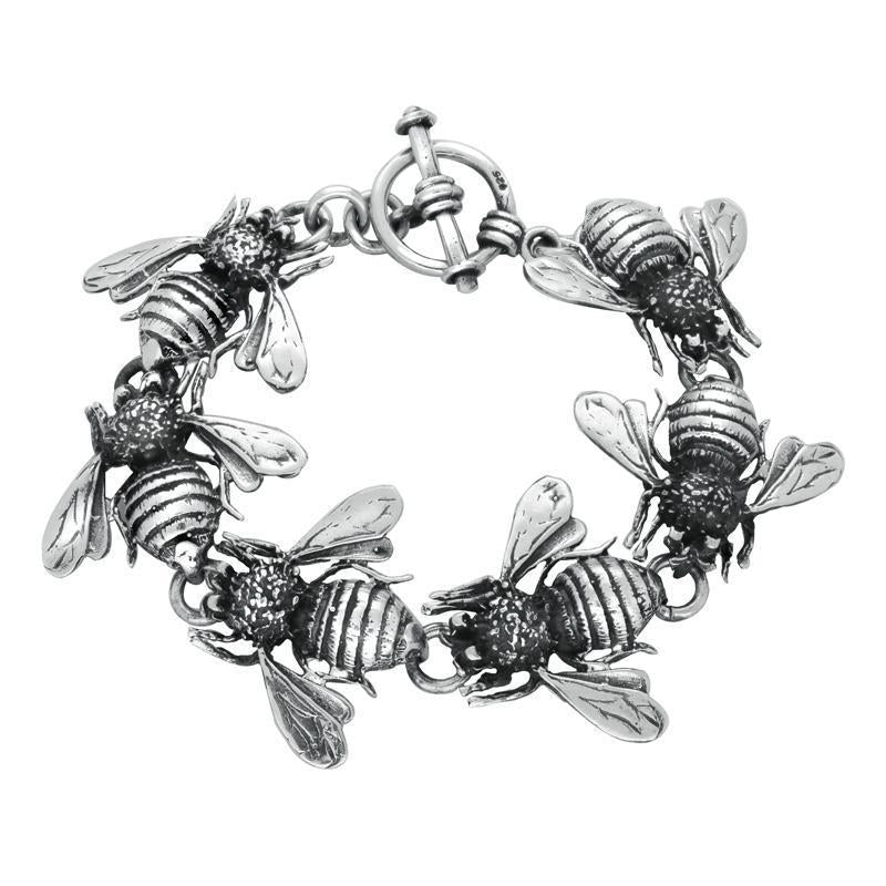 Sterling Silver Six Bee Bracelet