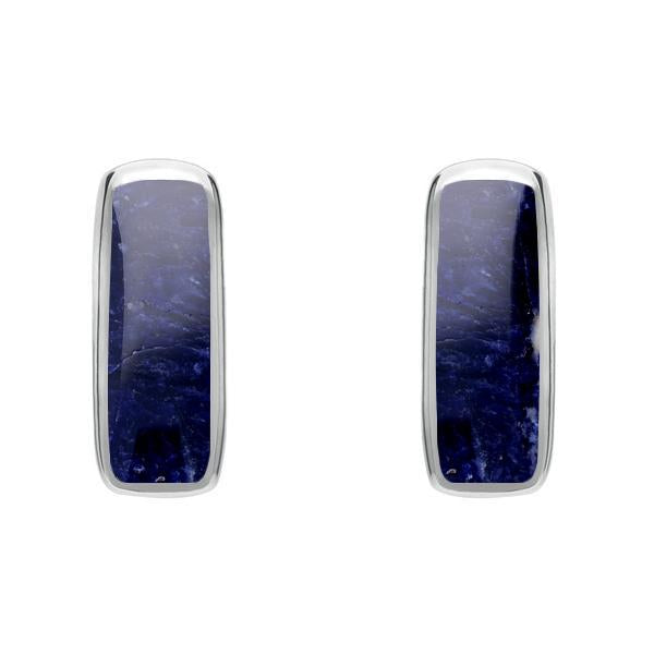 Sterling Silver Sodalite Dinky Oblong Stud Earrings