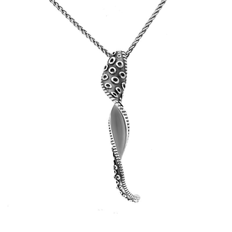 Sterling Silver Tentacle Twist Necklace - Silver