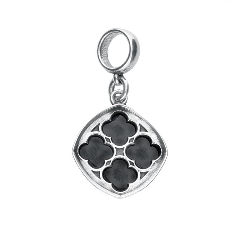 Sterling Silver Whitby Jet Abbey Window Charm - Silver