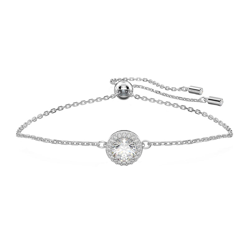 Swarovski Constella Rhodium Plated White Crystal Pave Bracelet - Silver