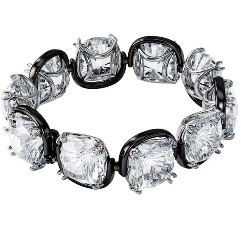 Swarovski Harmonia Cushion Cut White Crystal Mixed Metal Bracelet