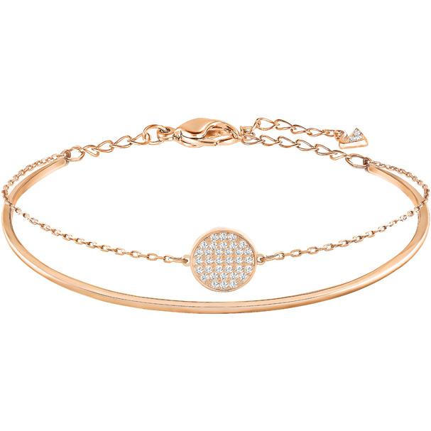 Swarovski Ginger White and Rose Gold Plated Bangle - Silver