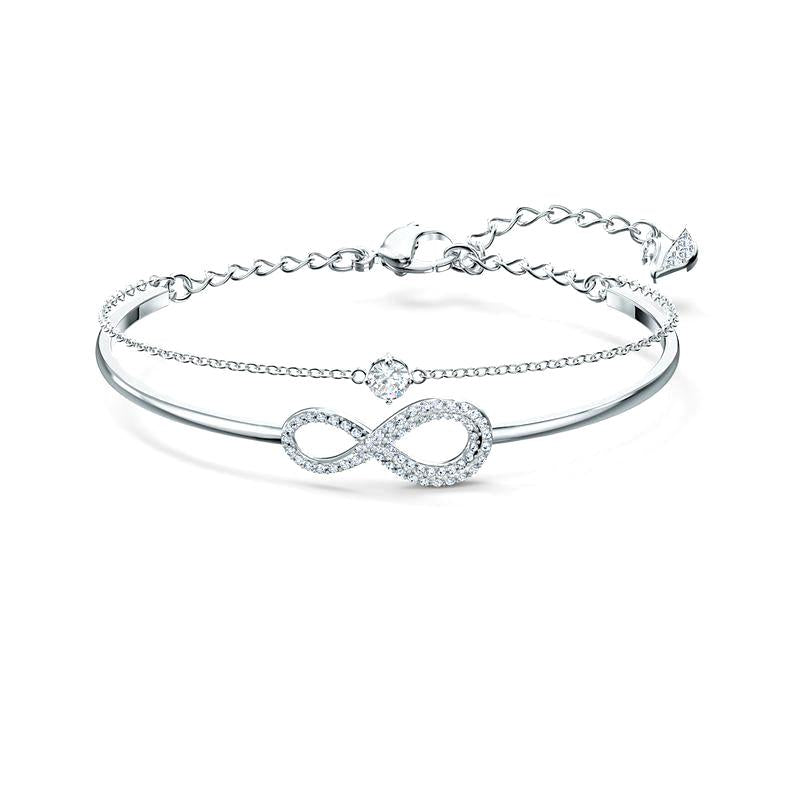 Swarovski Infinity Crystal White Rhodium Plated Bangle