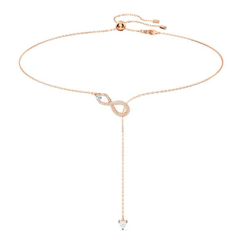 Swarovski Infinity Y White Rose Gold Plated Necklace