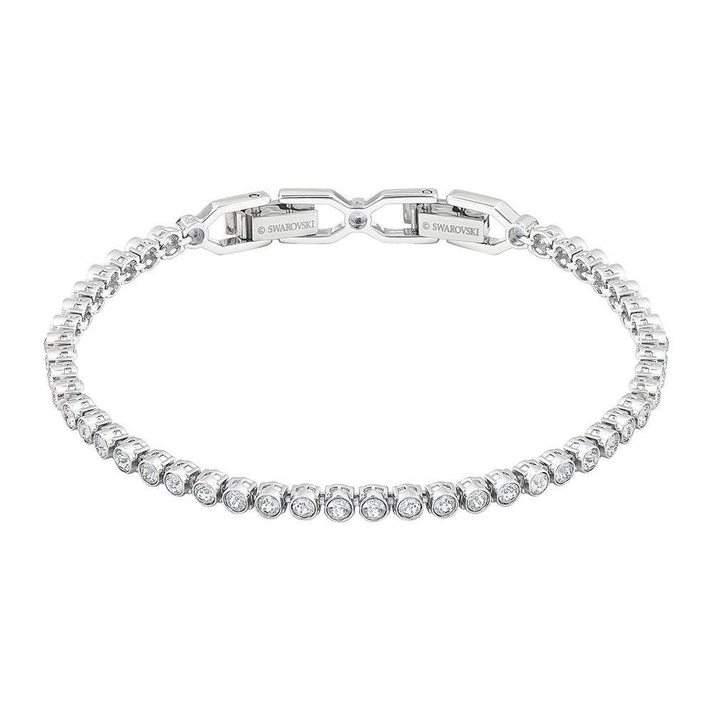 Swarovski Rhodium White Crystal Emily Tennis Bracelet - Rhodium