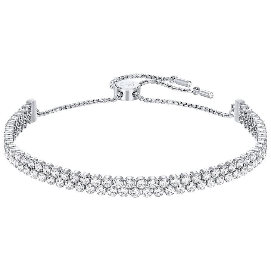 Swarovski Subtle Double Rhodium White Crystal Bracelet