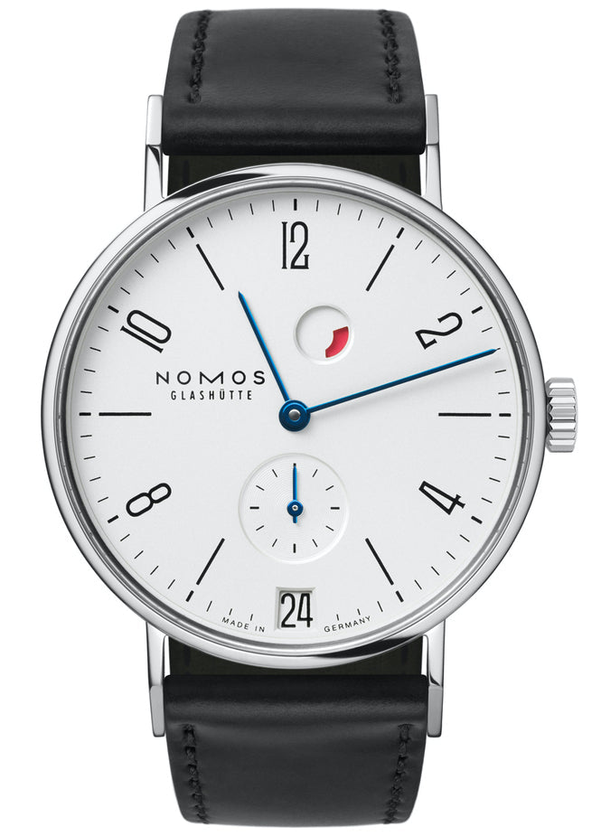 Nomos Glashutte Watch Tangente Datum Gangreserve Sapphire Crystal - White