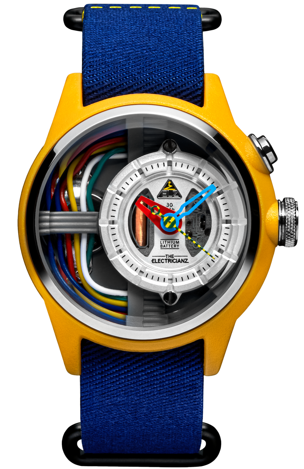 Electricianz Watch Nylon Cable Z 42mm Blue Nato - Silver