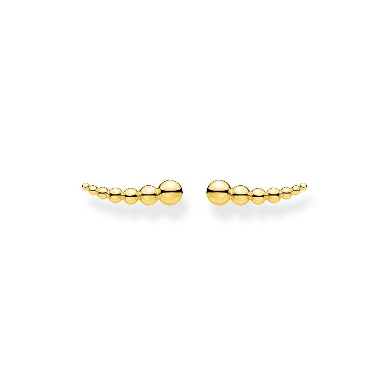 Thomas Sabo Charm Club Sterling Silver Gold Plated Dots Ear Climber Earrings