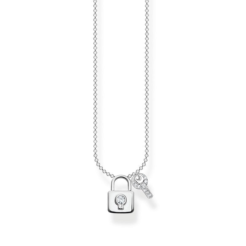 Thomas Sabo Charm Club Sterling Silver Lock With Key Necklace - Silver