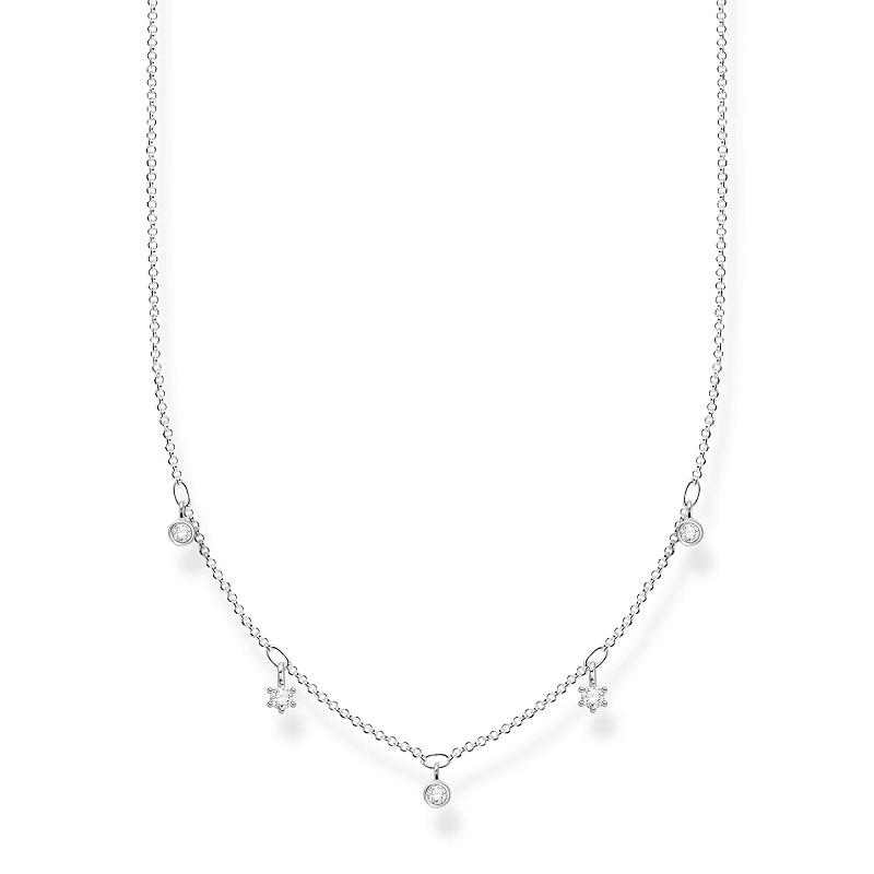 Thomas Sabo Charm Club Sterling Silver White Stones Necklace