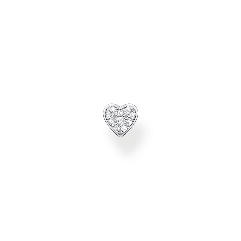 Thomas Sabo Sterling Silver Sparkling Heart Single Stud Earring - Silver