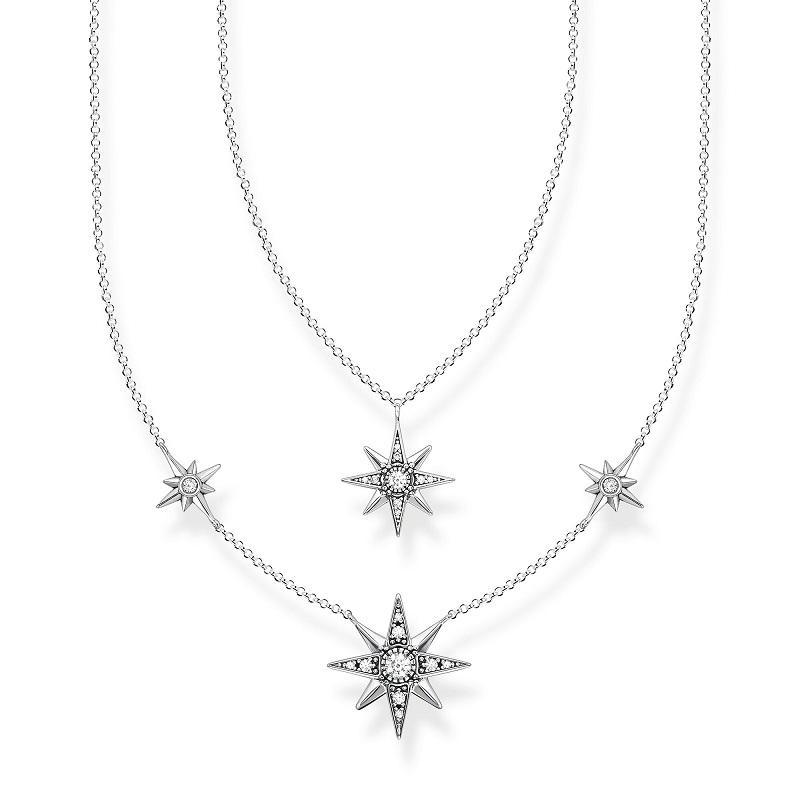 Thomas Sabo Sterling Silver White Stones Star Necklace