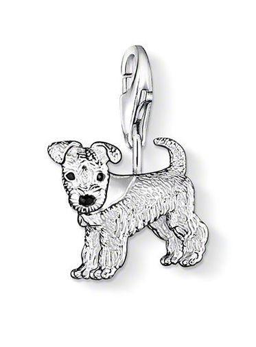 Thomas Sabo Charm Club Sterling Silver Black Enamel Dog Charm - Silver