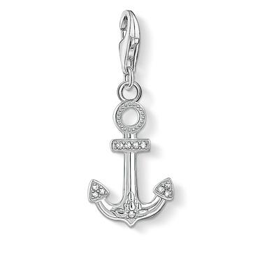 Thomas Sabo Charm Club Sterling Silver CZ Anchor Charm - Silver