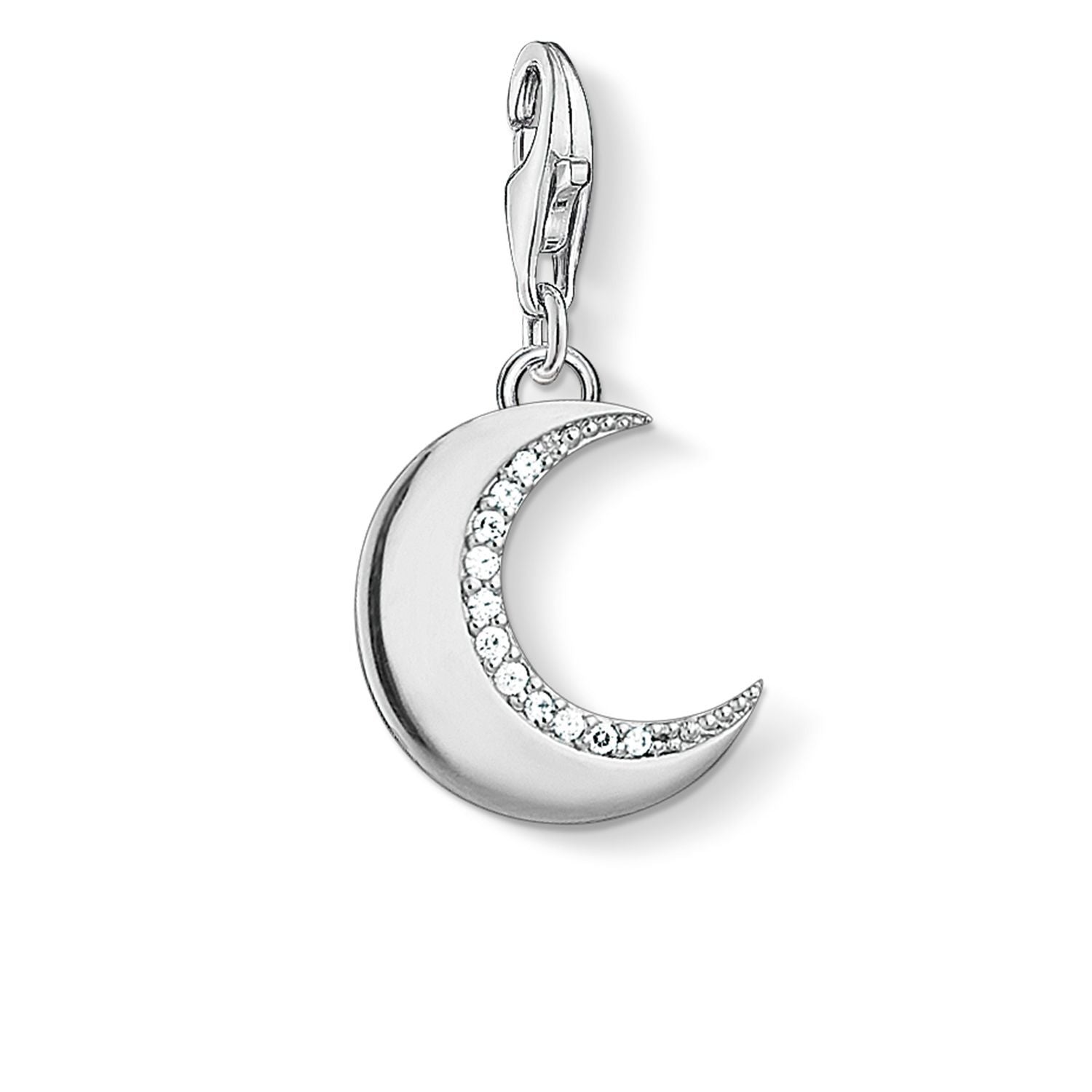Thomas Sabo Charm Club Sterling Silver CZ Protective Moon Charm - Silver