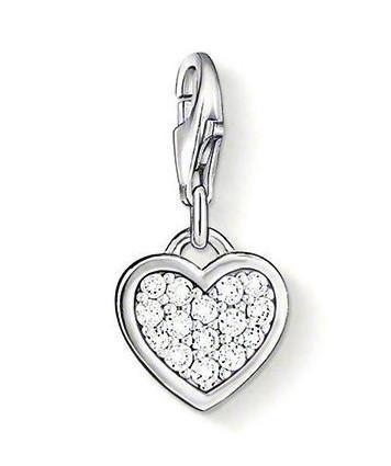 Thomas Sabo Charm Club Sterling Silver Cubic Zirconia Heart Charm - Silver