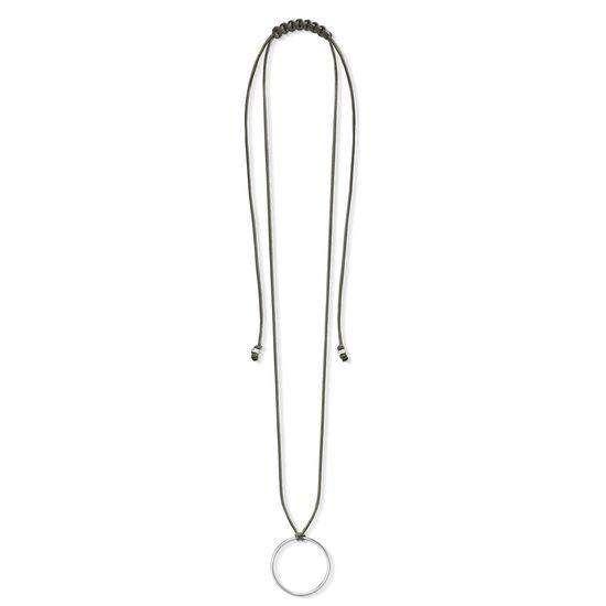 Thomas Sabo Charm Club Sterling Silver Grey Textile Necklace D - Silver