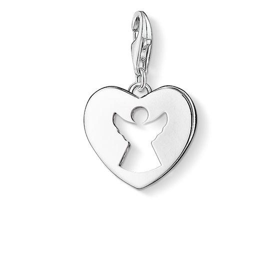 Thomas Sabo Charm Club Sterling Silver Guardian Angel Heart Charm - Silver