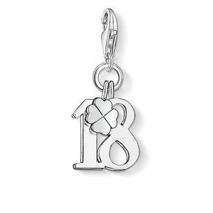 Thomas Sabo Charm Club Sterling Silver Lucky Number 18 Charm - Silver