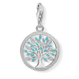 Thomas Sabo Charm Club Sterling Silver Enamel Tree Of Love Charm - Silver