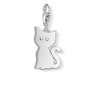 Thomas Sabo Charm Club Sterling Silver White Zirconia Cat Charm