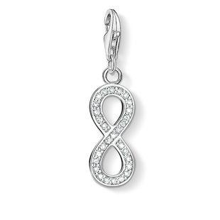 Thomas Sabo Charm Club Sterling Silver White Zirconia Eternity Charm D - Silver