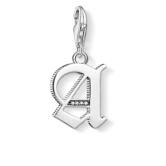Thomas Sabo Charm Club Sterling Silver White Zirconia Letter A Charm D - Silver
