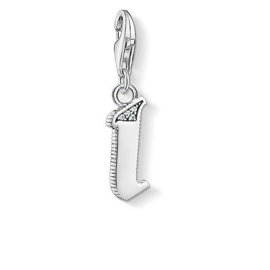 Thomas Sabo Charm Club Sterling Silver White Zirconia Letter I Charm D - Silver