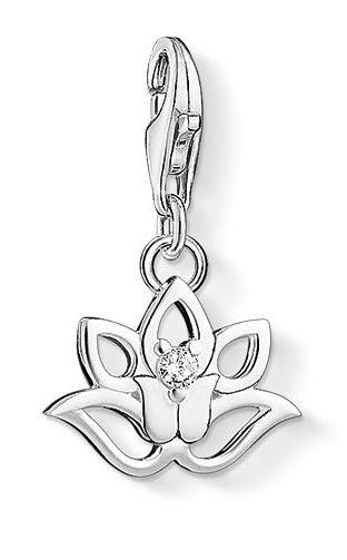 Thomas Sabo Charm Club Sterling Silver Zirconia Lotus Flower Charm - Silver