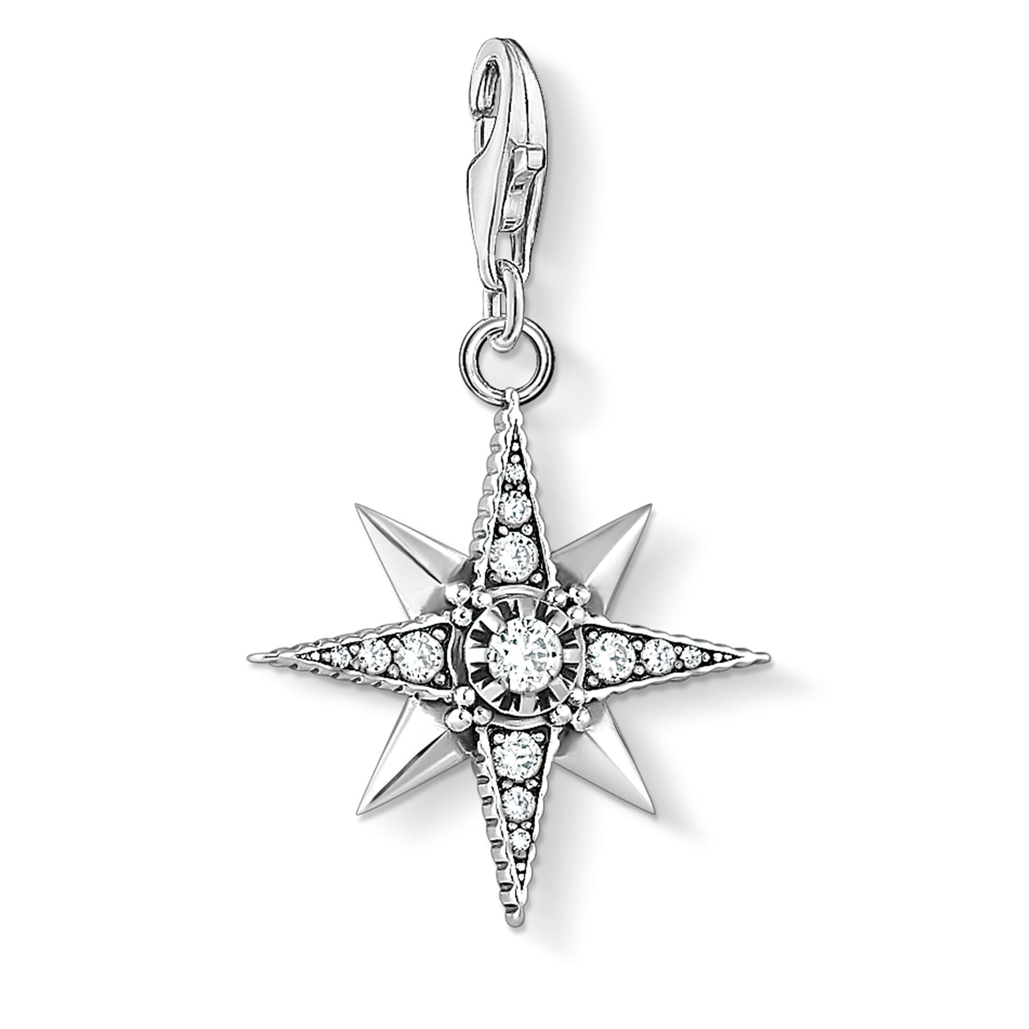 Thomas Sabo Charm Club Sterling Silver Zirconia Royalty Star Charm - Silver