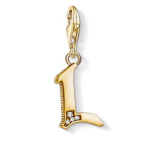 Thomas Sabo Charm Club Yellow Gold White Zirconia Letter L Charm D - Yellow Gold