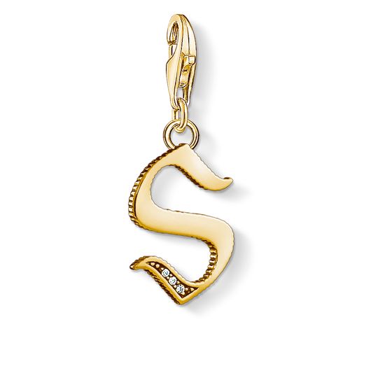 Thomas Sabo Charm Club Yellow Gold White Zirconia Letter S Charm D - Yellow Gold