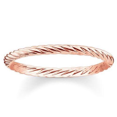 Thomas Sabo Glam And Soul Rose Gold Plated Silver Cord Look Ring D - 52