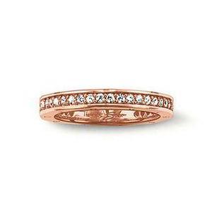 Thomas Sabo Glam And Soul Rose Gold White Zirconia Classic Eternity Ring D - 48