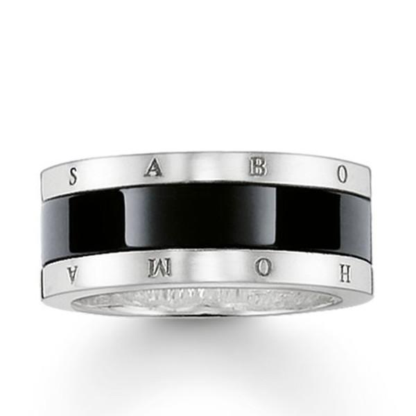 Thomas Sabo Glam And Soul Sterling Silver Black Ceramic Ring D - 58