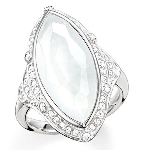 Thomas Sabo Glam & Soul Sterling Silver Quartz Purity Of Lotus Ring D - 52 Silver