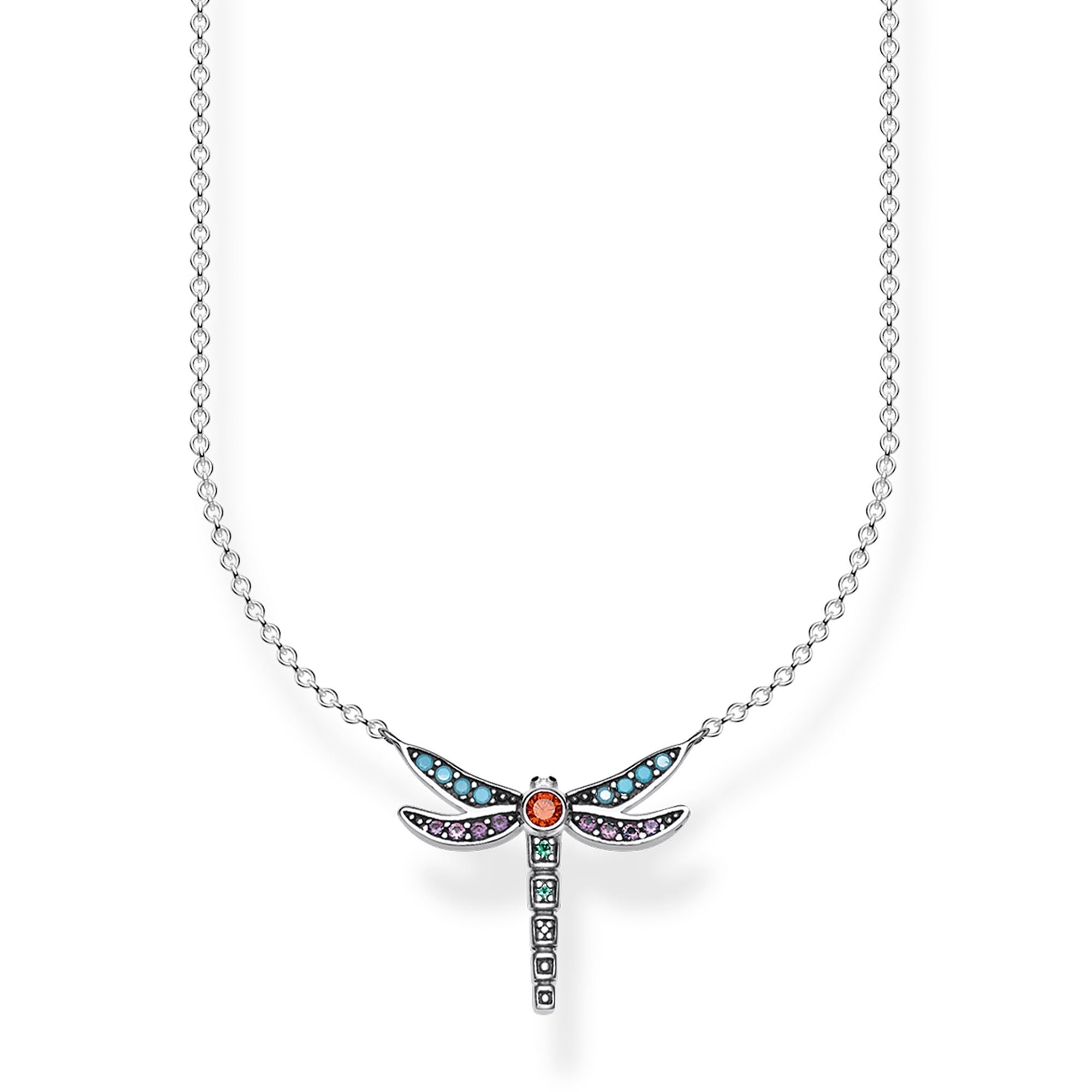 Thomas Sabo Glam And Soul Sterling Silver Small Dragonfly Necklace