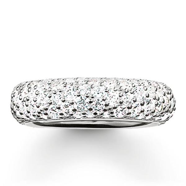 Thomas Sabo Glam And Soul Sterling Silver White Zirconia Crushed Ring D - 54