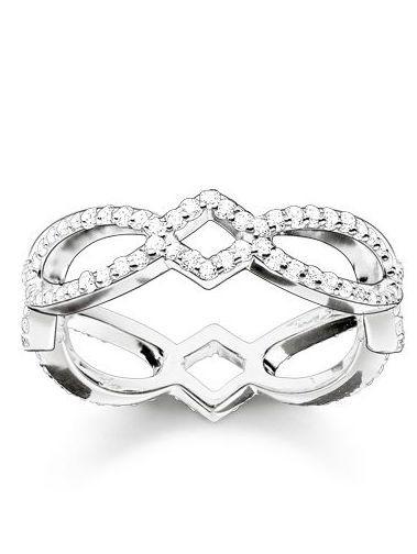 Thomas Sabo Glam And Soul Sterling Silver White Zirconia Love Knot Eternity Ring D - 54