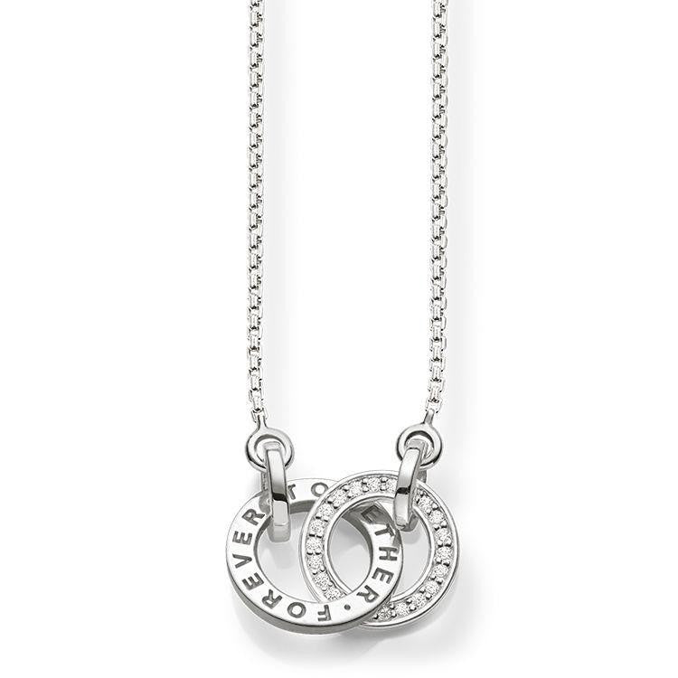 Thomas Sabo Glam And Soul Sterling Silver White Zirconia Together Forever Necklace - Silver