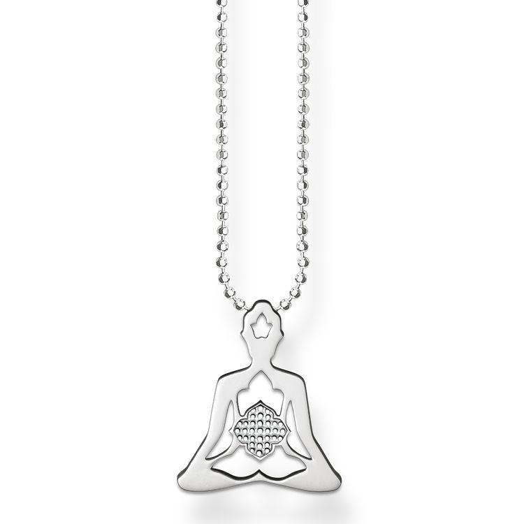 Thomas Sabo Glam And Soul Sterling Silver Yoga Lotus Position Necklace D - Silver