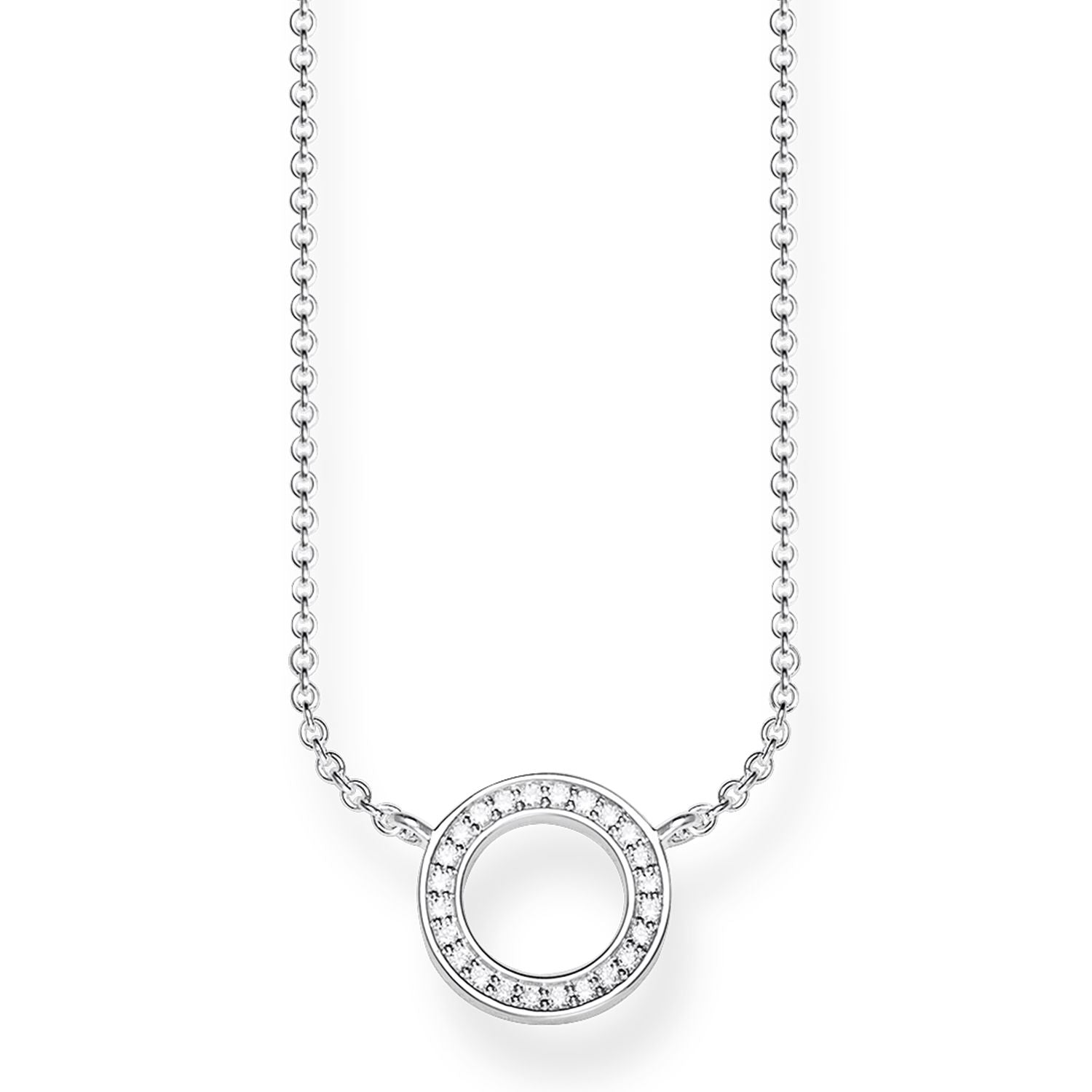 Thomas Sabo Glam & Soul Sterling Silver CZ Small Circle Necklace - Silver