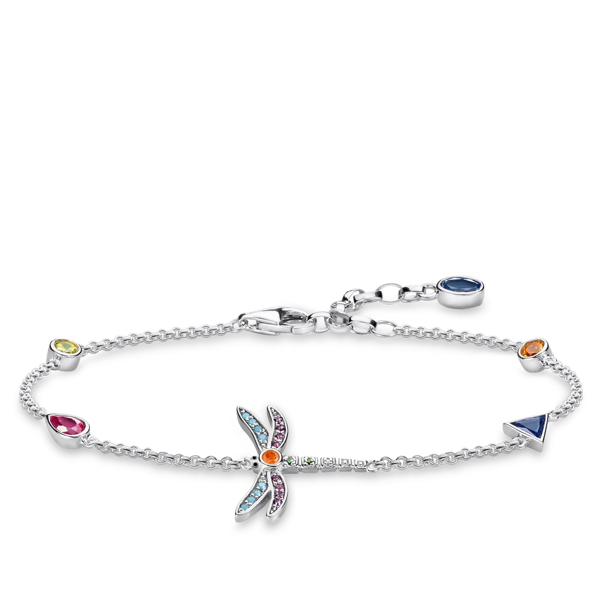 Thomas Sabo Glam & Soul Sterling Silver Coloured Zirconia Dragonfly Bracelet - Silver