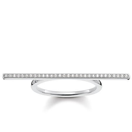 Thomas Sabo Glam And Soul Sterling Silver White Diamond Ring D - 54