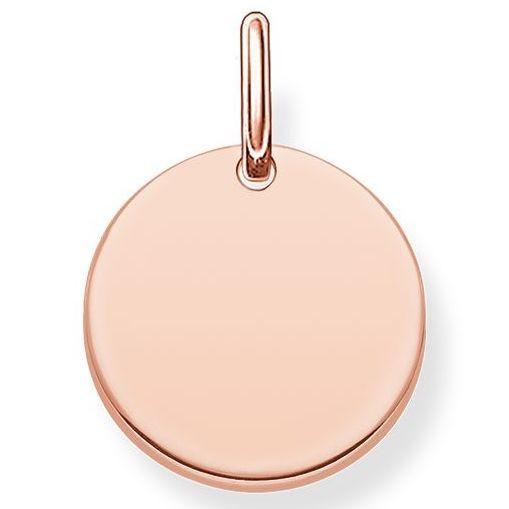 Thomas Sabo Love Bridge Rose Gold Disc Pendant D - Silver