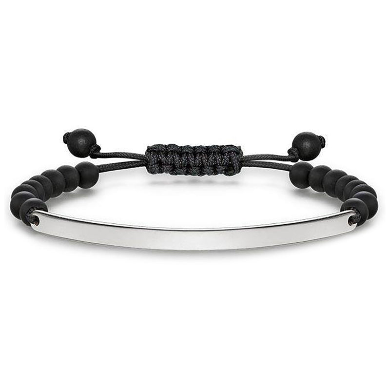 Thomas Sabo Love Bridge Sterling Silver And Black Obsidian Bracelet D - Silver